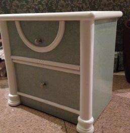 bedside table with laminated top