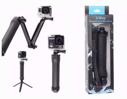 3-way Grip Arm Tripod Monopod Mount For Gopro/Sj Camera 5000/6000/ XiaoMi