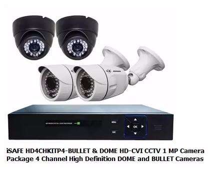 ISAFE CCTV CAMERA PACKAGE HD4CHKITP4-BULLET & DOME