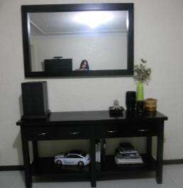 Wooden ( Yakal Wood ) Console Table with Matching Mirror photo