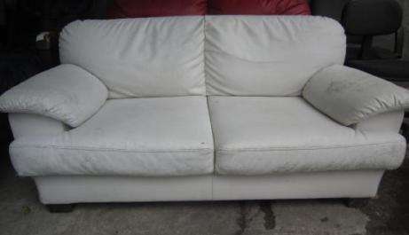 Red and White 2 seater Sofa