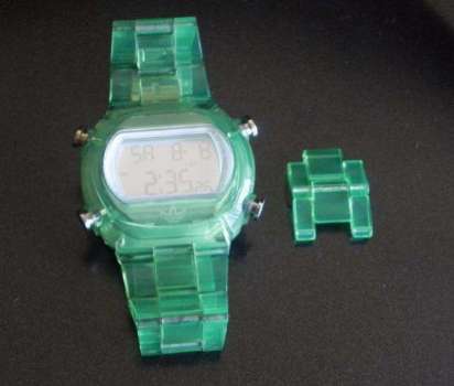 ADIDAS Candy Digital Chrono Green Clear Acrylic Watch
