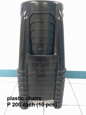 black plastic stool