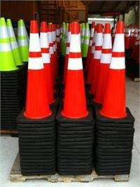 Traffic Cone Rubberized Black base 36inch