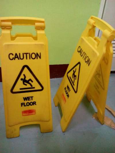 Wet floor signage photo