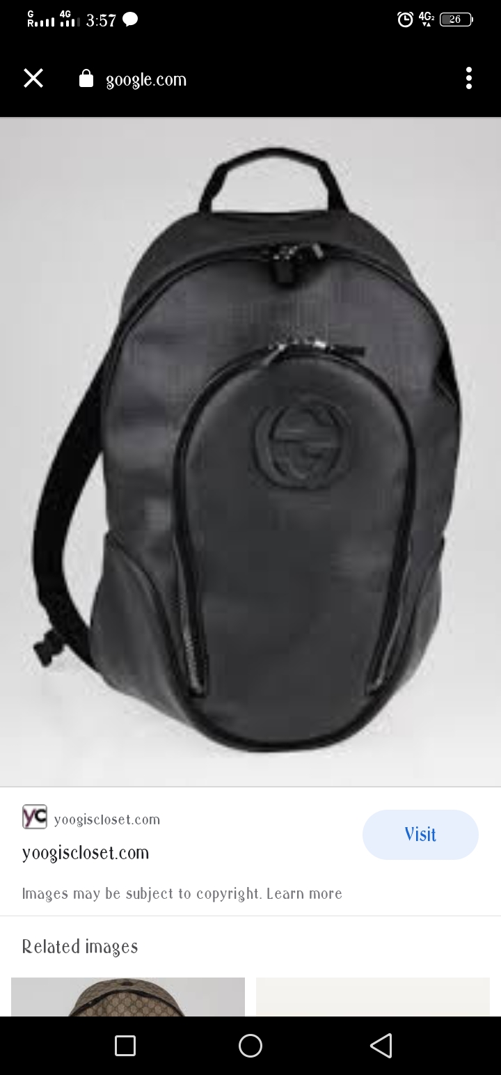 Gucci black bagpack photo