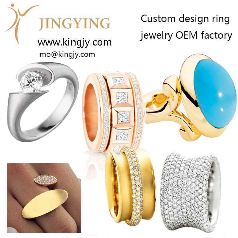Custom silver jewelry exporter supplier making 3D rose shape CZ rose gold vermeil open rings photo