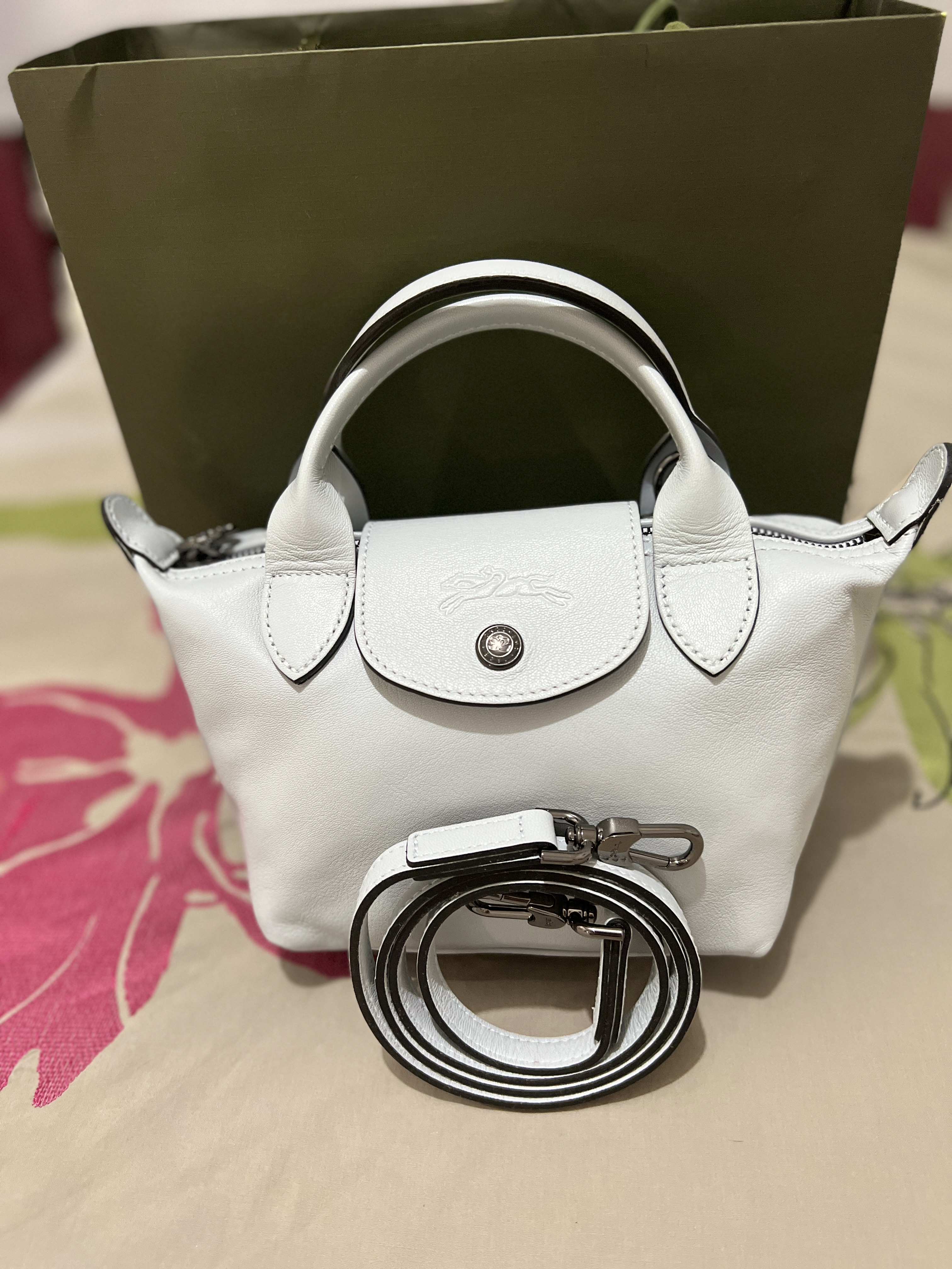 Brand new longchamp mini bag off white authentic photo